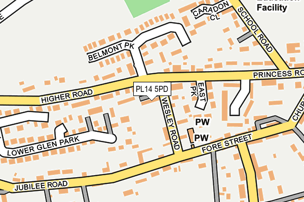 PL14 5PD map - OS OpenMap – Local (Ordnance Survey) PL14 5PD map - OS OpenMap – Local (Ordnance Survey)