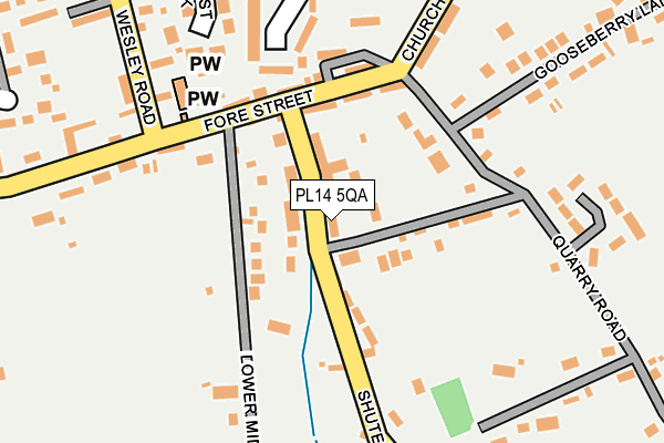 PL14 5QA map - OS OpenMap – Local (Ordnance Survey) PL14 5QA map - OS OpenMap – Local (Ordnance Survey)