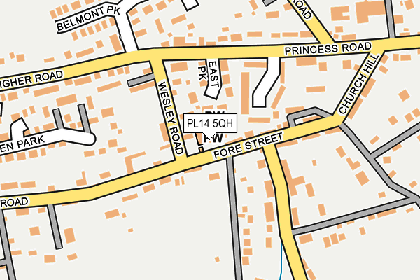 PL14 5QH map - OS OpenMap – Local (Ordnance Survey) PL14 5QH map - OS OpenMap – Local (Ordnance Survey)