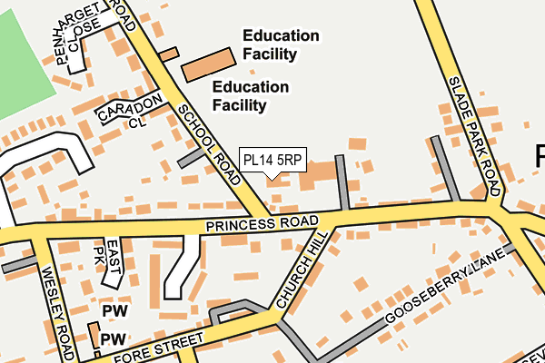 PL14 5RP map - OS OpenMap – Local (Ordnance Survey) PL14 5RP map - OS OpenMap – Local (Ordnance Survey)