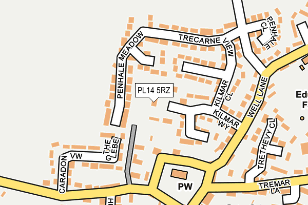 PL14 5RZ map - OS OpenMap – Local (Ordnance Survey) PL14 5RZ map - OS OpenMap – Local (Ordnance Survey)