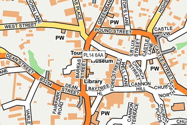 PL14 6AA map - OS OpenMap – Local (Ordnance Survey)