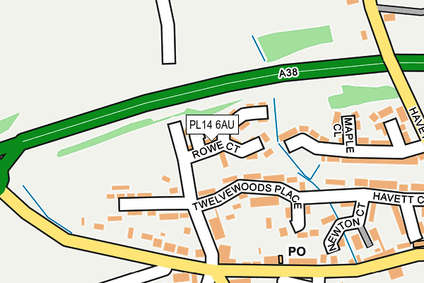 PL14 6AU map - OS OpenMap – Local (Ordnance Survey) PL14 6AU map - OS OpenMap – Local (Ordnance Survey)