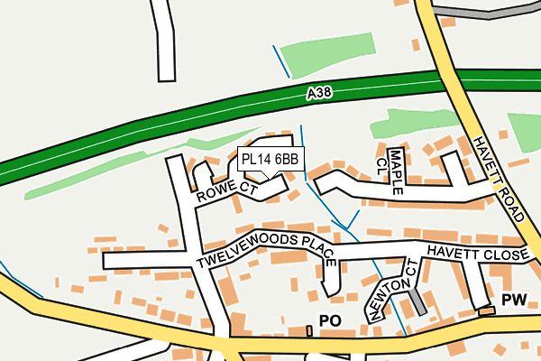 PL14 6BB map - OS OpenMap – Local (Ordnance Survey) PL14 6BB map - OS OpenMap – Local (Ordnance Survey)