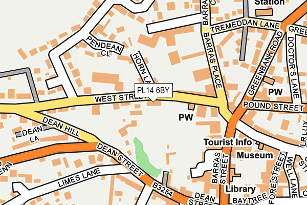 PL14 6BY map - OS OpenMap – Local (Ordnance Survey) PL14 6BY map - OS OpenMap – Local (Ordnance Survey)
