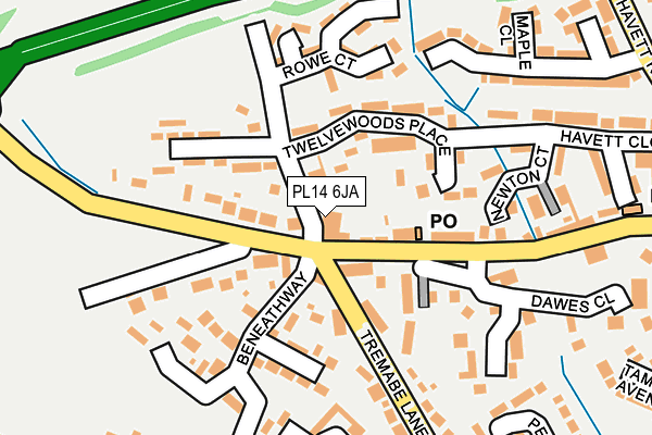 PL14 6JA map - OS OpenMap – Local (Ordnance Survey) PL14 6JA map - OS OpenMap – Local (Ordnance Survey)