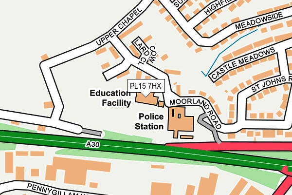 PL15 7HX map - OS OpenMap – Local (Ordnance Survey) PL15 7HX map - OS OpenMap – Local (Ordnance Survey)