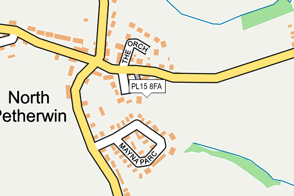 PL15 8FA map - OS OpenMap – Local (Ordnance Survey) PL15 8FA map - OS OpenMap – Local (Ordnance Survey)