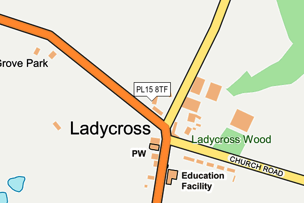 PL15 8TF map - OS OpenMap – Local (Ordnance Survey) PL15 8TF map - OS OpenMap – Local (Ordnance Survey)