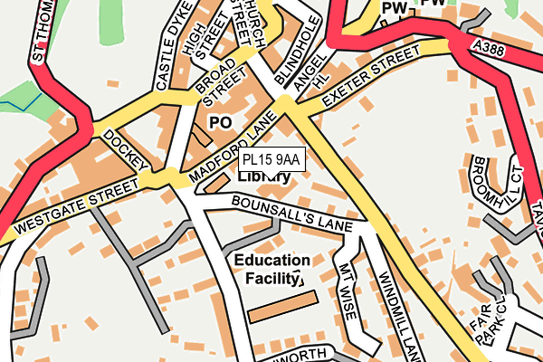 PL15 9AA map - OS OpenMap – Local (Ordnance Survey) PL15 9AA map - OS OpenMap – Local (Ordnance Survey)