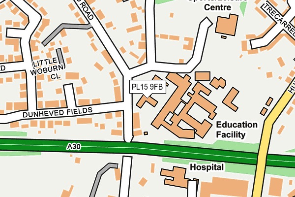 PL15 9FB map - OS OpenMap – Local (Ordnance Survey) PL15 9FB map - OS OpenMap – Local (Ordnance Survey)