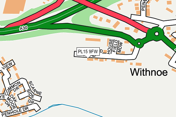 PL15 9FW map - OS OpenMap – Local (Ordnance Survey)