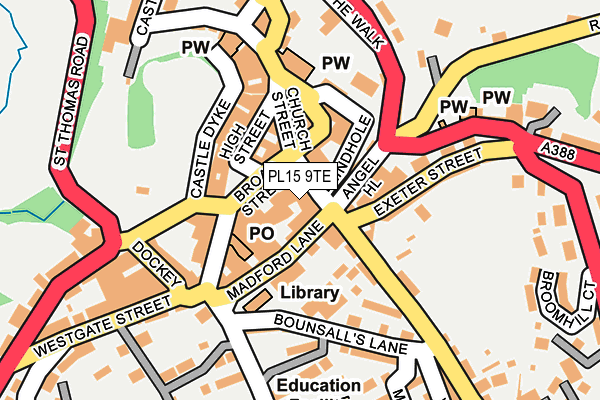 PL15 9TE map - OS OpenMap – Local (Ordnance Survey) PL15 9TE map - OS OpenMap – Local (Ordnance Survey)