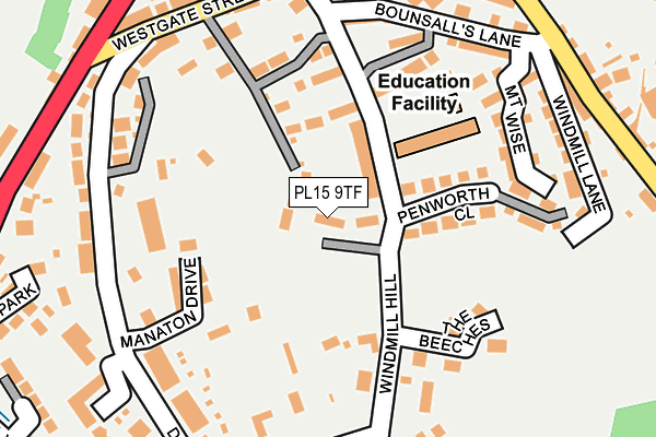 PL15 9TF map - OS OpenMap – Local (Ordnance Survey) PL15 9TF map - OS OpenMap – Local (Ordnance Survey)