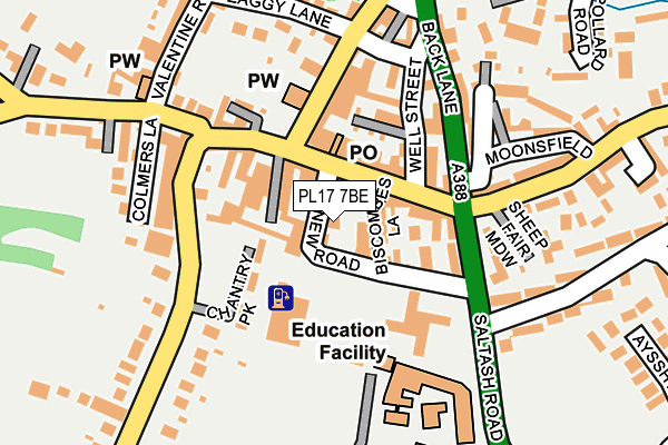 PL17 7BE map - OS OpenMap – Local (Ordnance Survey) PL17 7BE map - OS OpenMap – Local (Ordnance Survey)
