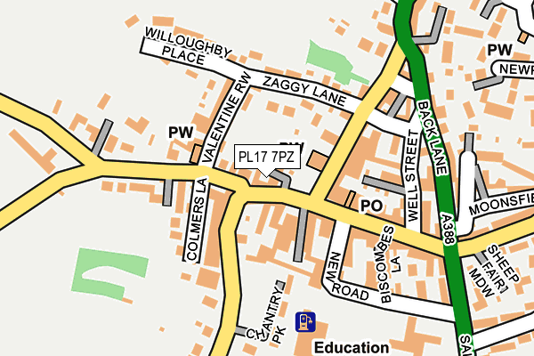PL17 7PZ map - OS OpenMap – Local (Ordnance Survey) PL17 7PZ map - OS OpenMap – Local (Ordnance Survey)