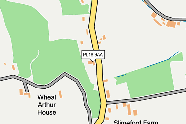 PL18 9AA map - OS OpenMap – Local (Ordnance Survey) PL18 9AA map - OS OpenMap – Local (Ordnance Survey)