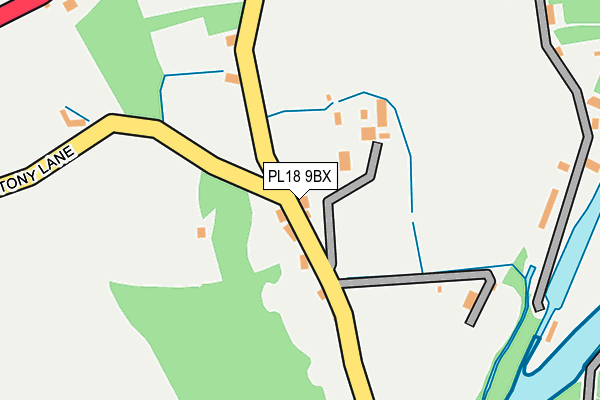 PL18 9BX map - OS OpenMap – Local (Ordnance Survey) PL18 9BX map - OS OpenMap – Local (Ordnance Survey)