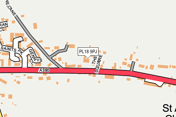 PL18 9PJ map - OS OpenMap – Local (Ordnance Survey) PL18 9PJ map - OS OpenMap – Local (Ordnance Survey)