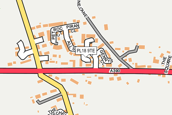 PL18 9TE map - OS OpenMap – Local (Ordnance Survey) PL18 9TE map - OS OpenMap – Local (Ordnance Survey)