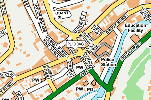PL19 0AG map - OS OpenMap – Local (Ordnance Survey) PL19 0AG map - OS OpenMap – Local (Ordnance Survey)