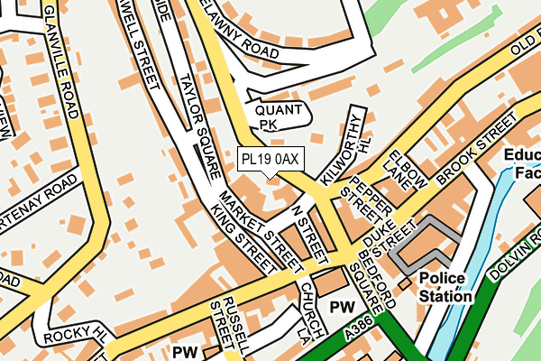 PL19 0AX map - OS OpenMap – Local (Ordnance Survey) PL19 0AX map - OS OpenMap – Local (Ordnance Survey)