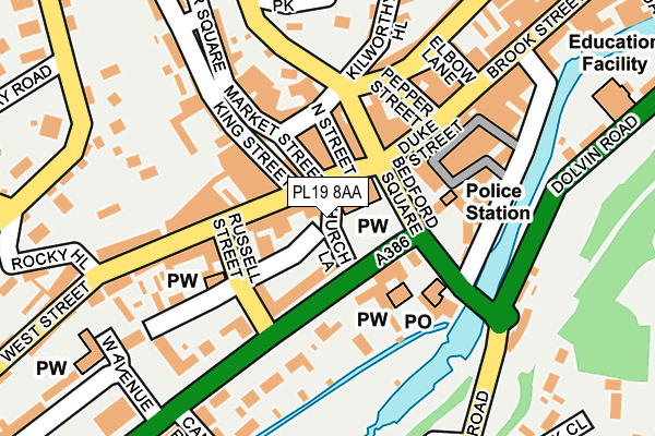 PL19 8AA map - OS OpenMap – Local (Ordnance Survey) PL19 8AA map - OS OpenMap – Local (Ordnance Survey)