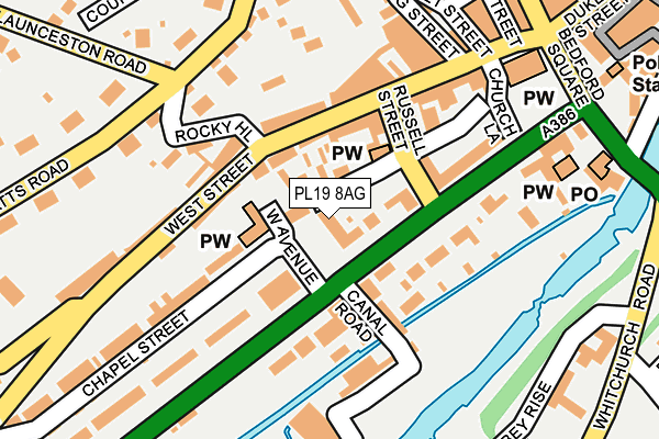 PL19 8AG map - OS OpenMap – Local (Ordnance Survey) PL19 8AG map - OS OpenMap – Local (Ordnance Survey)