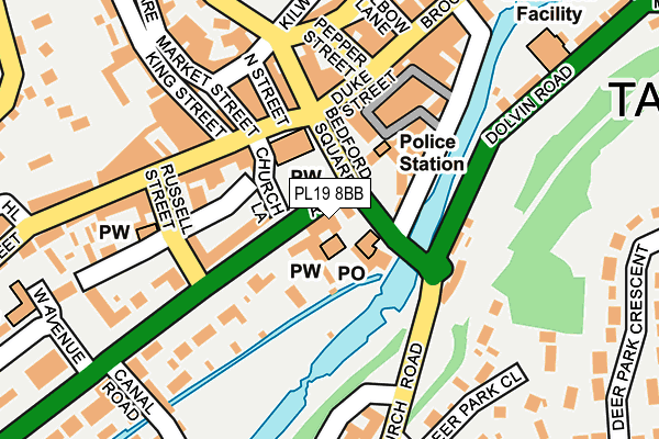 PL19 8BB map - OS OpenMap – Local (Ordnance Survey) PL19 8BB map - OS OpenMap – Local (Ordnance Survey)