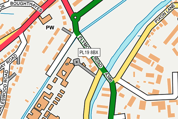 PL19 8BX map - OS OpenMap – Local (Ordnance Survey) PL19 8BX map - OS OpenMap – Local (Ordnance Survey)