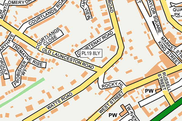 PL19 8LY map - OS OpenMap – Local (Ordnance Survey) PL19 8LY map - OS OpenMap – Local (Ordnance Survey)