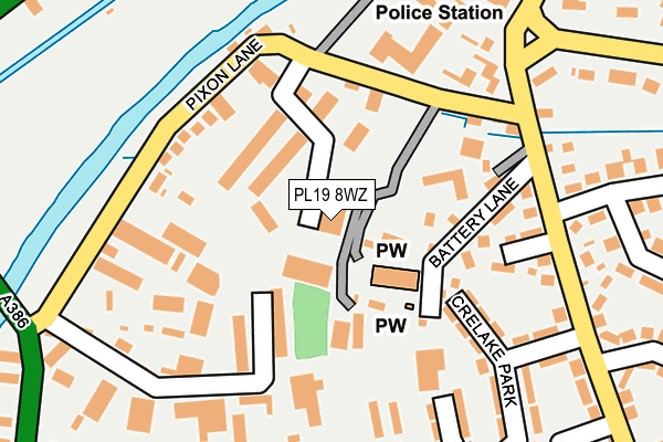 PL19 8WZ map - OS OpenMap – Local (Ordnance Survey) PL19 8WZ map - OS OpenMap – Local (Ordnance Survey)
