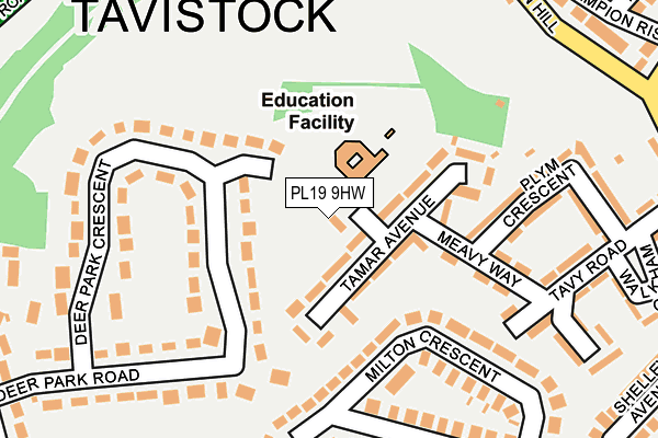 PL19 9HW map - OS OpenMap – Local (Ordnance Survey) PL19 9HW map - OS OpenMap – Local (Ordnance Survey)