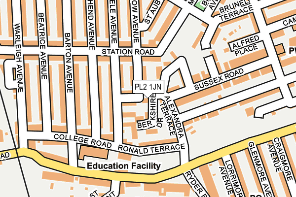 PL2 1JN map - OS OpenMap – Local (Ordnance Survey) PL2 1JN map - OS OpenMap – Local (Ordnance Survey)