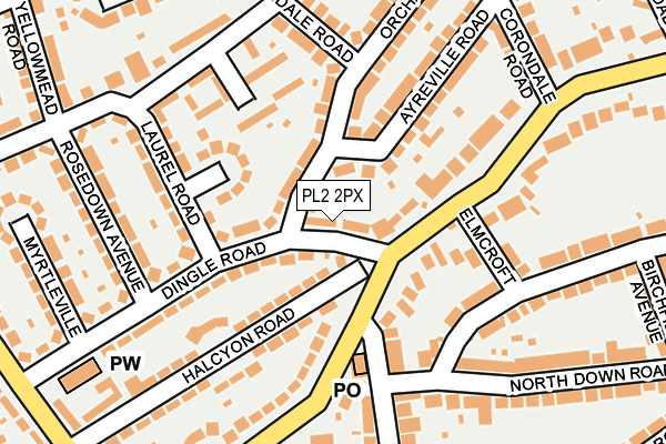 PL2 2PX map - OS OpenMap – Local (Ordnance Survey) PL2 2PX map - OS OpenMap – Local (Ordnance Survey)