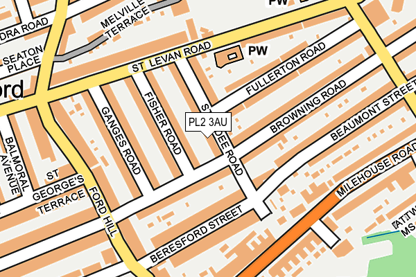 PL2 3AU map - OS OpenMap – Local (Ordnance Survey) PL2 3AU map - OS OpenMap – Local (Ordnance Survey)