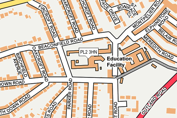 PL2 3HN map - OS OpenMap – Local (Ordnance Survey) PL2 3HN map - OS OpenMap – Local (Ordnance Survey)