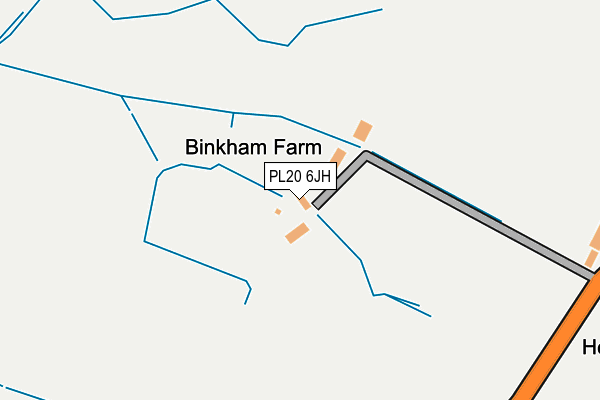 PL20 6JH map - OS OpenMap – Local (Ordnance Survey) PL20 6JH map - OS OpenMap – Local (Ordnance Survey)