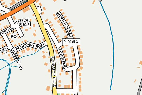 PL20 6LX map - OS OpenMap – Local (Ordnance Survey) PL20 6LX map - OS OpenMap – Local (Ordnance Survey)