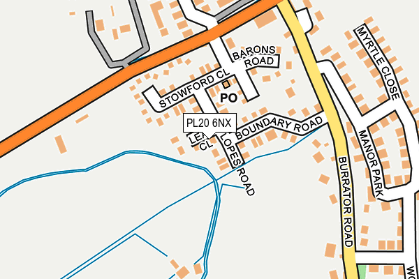 PL20 6NX map - OS OpenMap – Local (Ordnance Survey) PL20 6NX map - OS OpenMap – Local (Ordnance Survey)