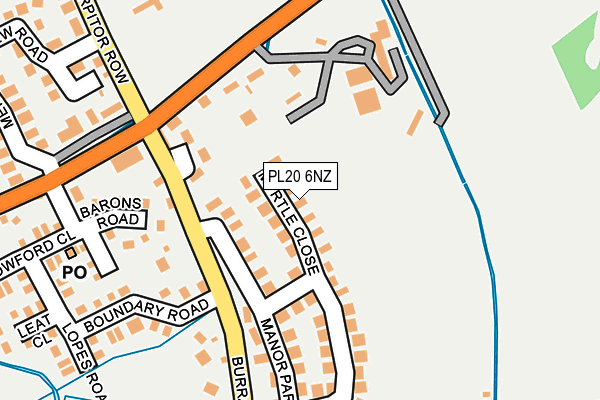 PL20 6NZ map - OS OpenMap – Local (Ordnance Survey) PL20 6NZ map - OS OpenMap – Local (Ordnance Survey)