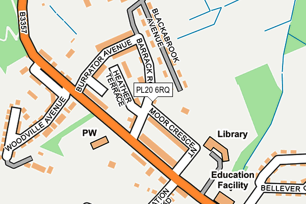 PL20 6RQ map - OS OpenMap – Local (Ordnance Survey) PL20 6RQ map - OS OpenMap – Local (Ordnance Survey)