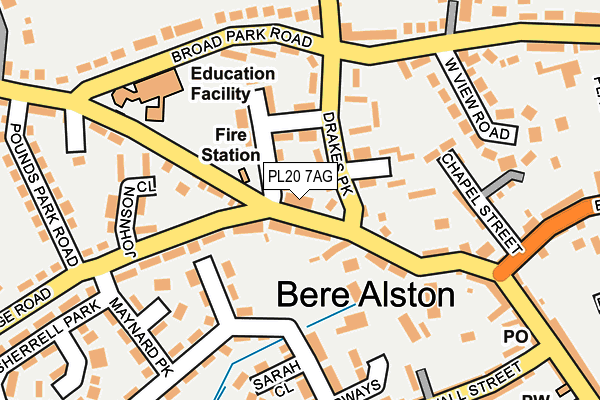 PL20 7AG map - OS OpenMap – Local (Ordnance Survey) PL20 7AG map - OS OpenMap – Local (Ordnance Survey)