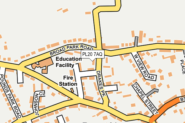 PL20 7AQ map - OS OpenMap – Local (Ordnance Survey) PL20 7AQ map - OS OpenMap – Local (Ordnance Survey)