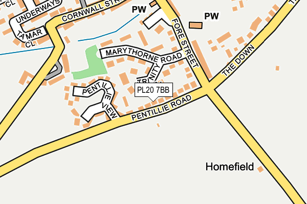 PL20 7BB map - OS OpenMap – Local (Ordnance Survey) PL20 7BB map - OS OpenMap – Local (Ordnance Survey)
