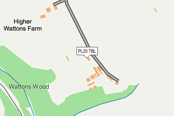 PL20 7BL map - OS OpenMap – Local (Ordnance Survey) PL20 7BL map - OS OpenMap – Local (Ordnance Survey)