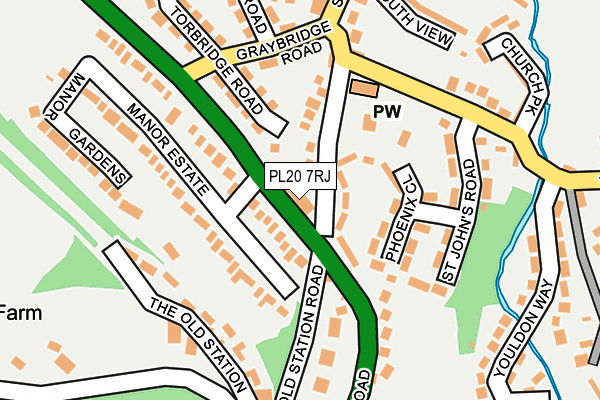 PL20 7RJ map - OS OpenMap – Local (Ordnance Survey) PL20 7RJ map - OS OpenMap – Local (Ordnance Survey)