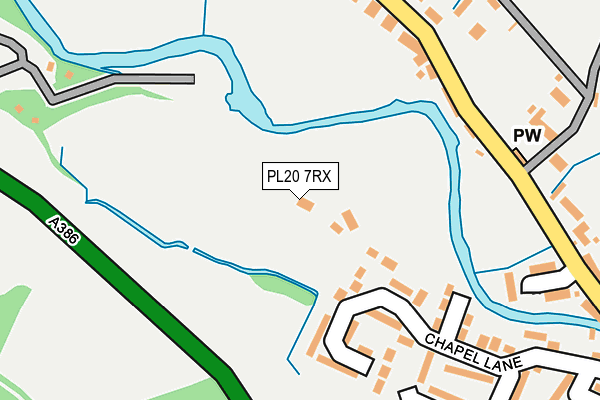PL20 7RX map - OS OpenMap – Local (Ordnance Survey) PL20 7RX map - OS OpenMap – Local (Ordnance Survey)