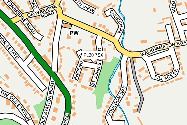 PL20 7SX map - OS OpenMap – Local (Ordnance Survey) PL20 7SX map - OS OpenMap – Local (Ordnance Survey)