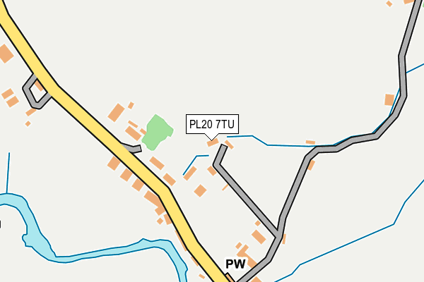 PL20 7TU map - OS OpenMap – Local (Ordnance Survey) PL20 7TU map - OS OpenMap – Local (Ordnance Survey)